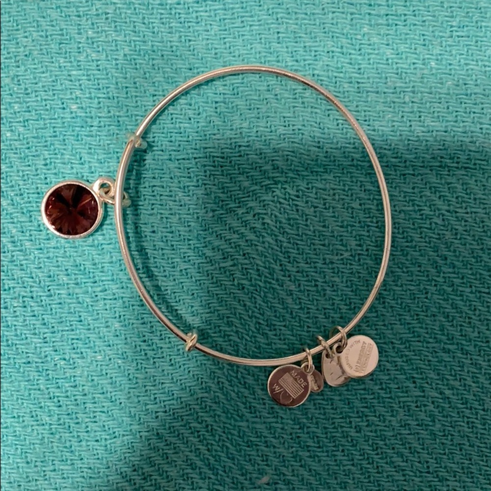 Alex & Ani Silver Bracelet with Purple Stone